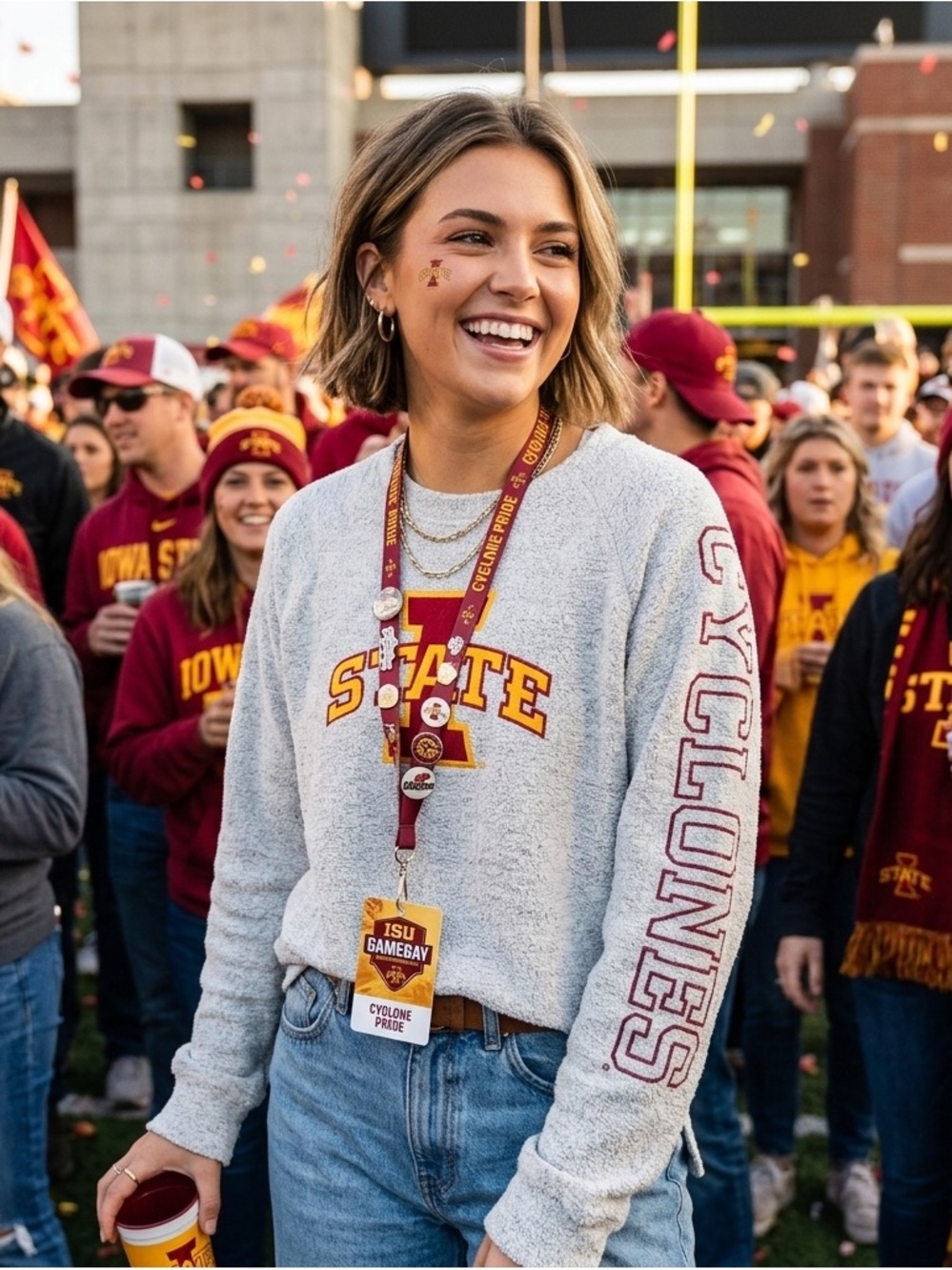 Iowa State Cyclones Comfy Terry Crewneck Sweatshirt Size Medium Royce Apparel